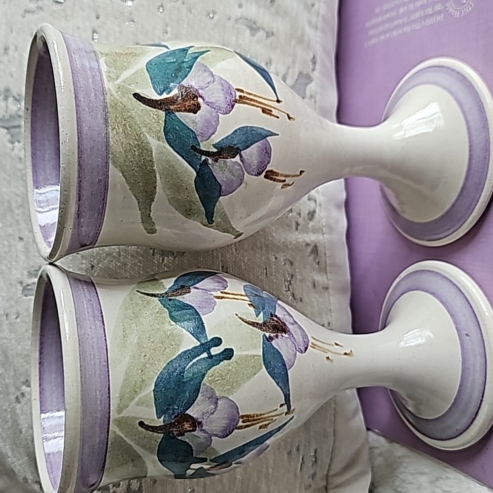 Fabulous pottery chalice pair